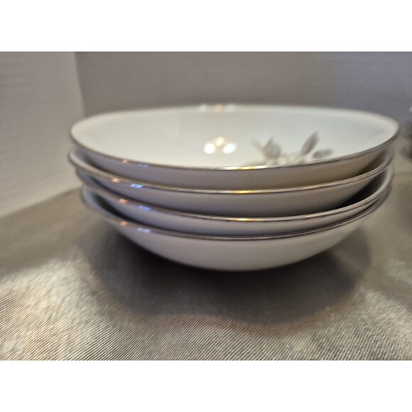 Three Castle China Garland Set Of 8 Dinner Bowls Pink Roses - Picture 2 of 7